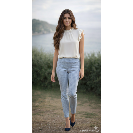 Pantalon Ajusté à Motifs Géométriques – Confort & Élégance Pantalon Ajusté à Motifs Géométriques – Confort & Élégance