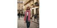 Écharpe Rose "Douceur de Bambou" – Style Fouta