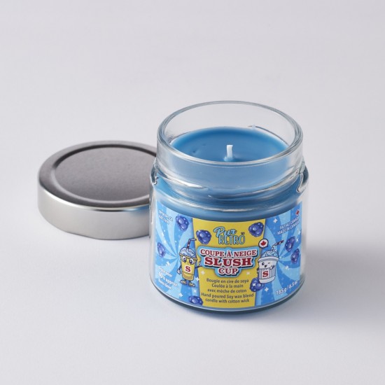 Bougie Pur Retro - Slush Bleue à la Framboise | Souvenirs d'Été